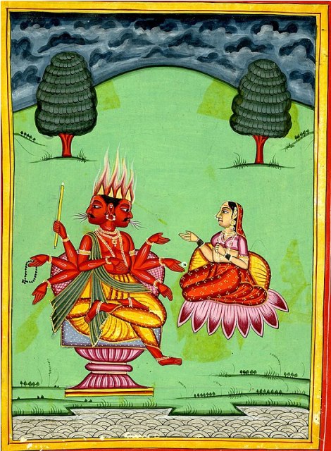 Agni and consort Svaha