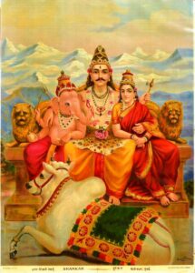 Nandi with Lord Shiva family