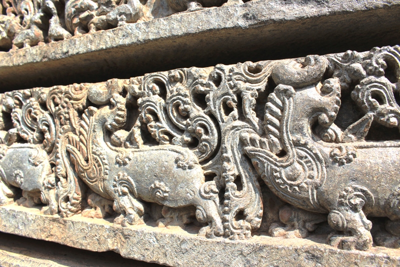 Row of Makara on the base of Somnathpura Temple