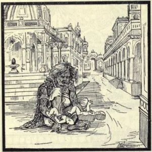 jaramergestwopartsofjarasandha SculpturePedia jara merges two parts of jarasandha