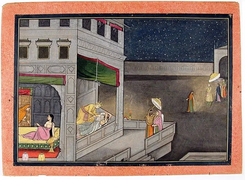King Dasharatha Approaches the Sulking Kaikeyis Chamber