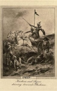 Krishna and Arjun Driving towards Bhishma