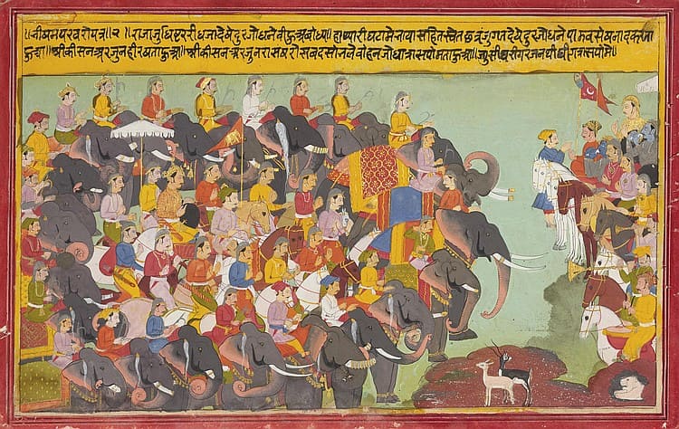 Pandava and Kaurava armies face each other
