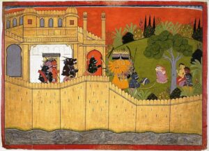 Ravana shows Sita the Counterfeit Head of Rama