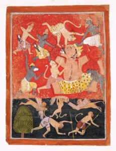 TheDemonKumbhakarnaIsDefeatedbyRamaandLakshmana SculpturePedia The Demon Kumbhakarna Is Defeated by Rama and Lakshmana