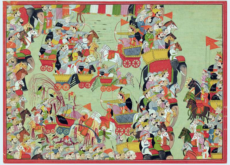 Abhimanyu battles the Kauravas and their allies