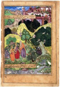 Vishwamitra brings Rama and Lakshmana to his hermitage