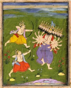 Rama with Laksmana killing Ravana