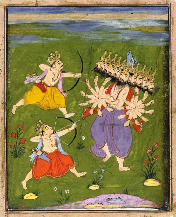 Rama with Laksmana killing Ravana