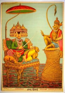 Angada at Ravanas court SculpturePedia Angada at Ravanas court