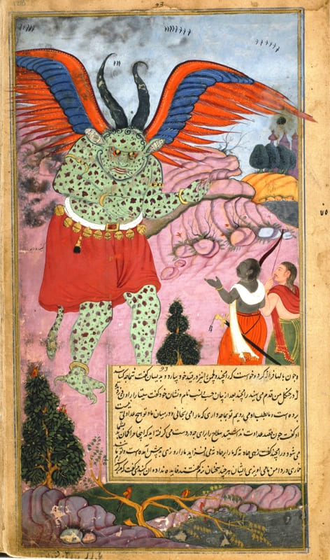 Kabandha tells Rama and Laksmana how he came to have his hideous form