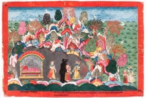 Krishna and Princess Jambhavati Leave the Jungle