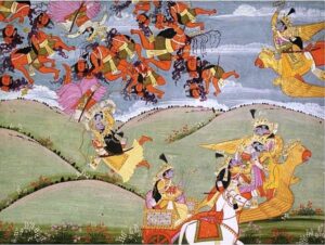 Krishna rescue Arjuna