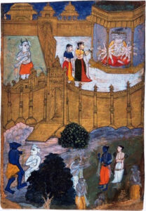 Mandodari approaches her husband, the demon king Ravana