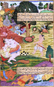 Rama slays the demon Trishiras