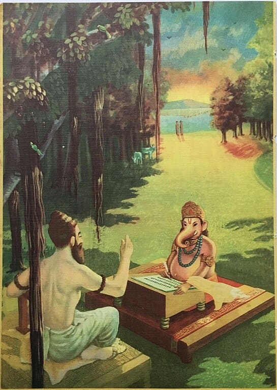 Saga Veda vyasa dictates Mahabharata
