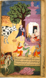 Vasistha summons Sabala, the cow of abundance, to provide for a feast