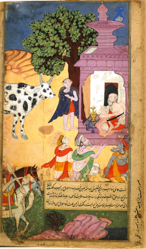 Vasistha summons Sabala the cow of abundance to provide for a feast