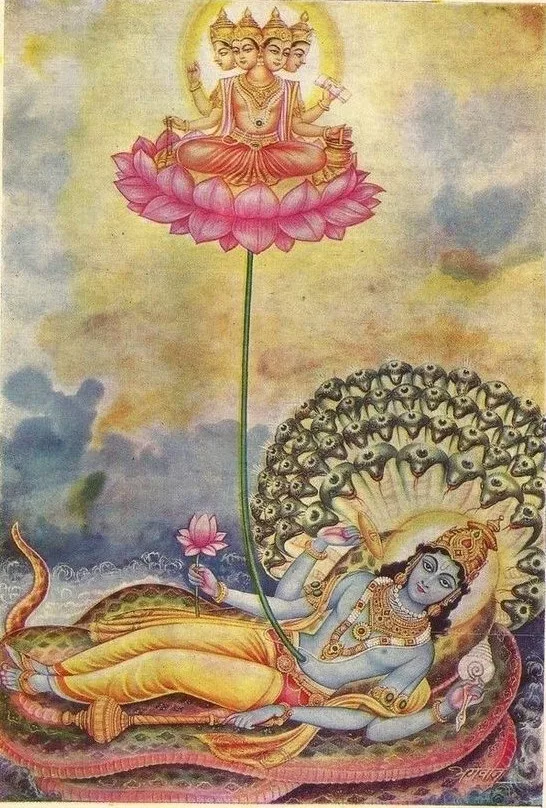 Brahma emerging from Nabhi of Lord Vishnu