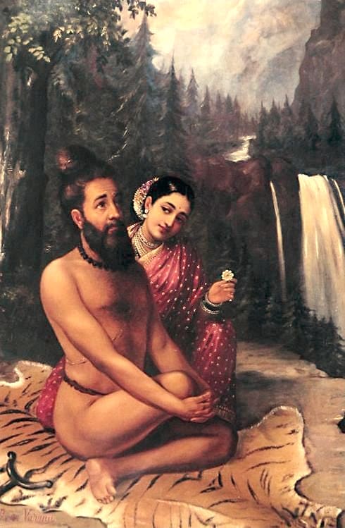 Menaka seduces Vishvamitra
