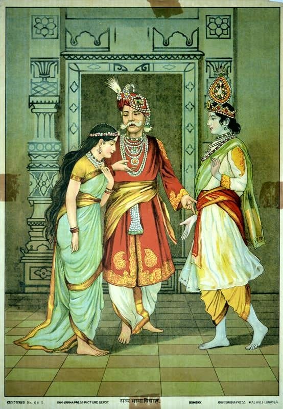 Satrajit offering Satyabhama to Krishna