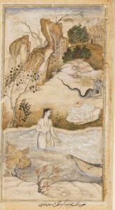 Takshaka steals earrings from Uttanaka