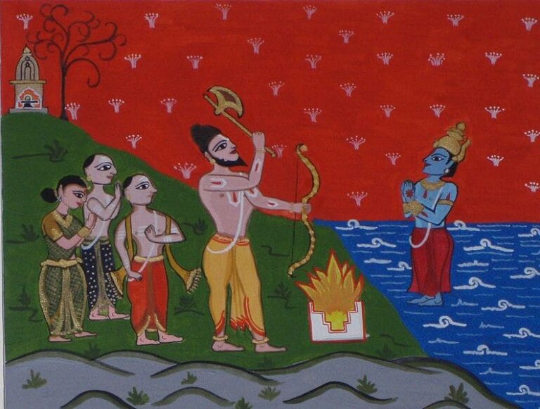 Parashurama commanding Varuna to recede