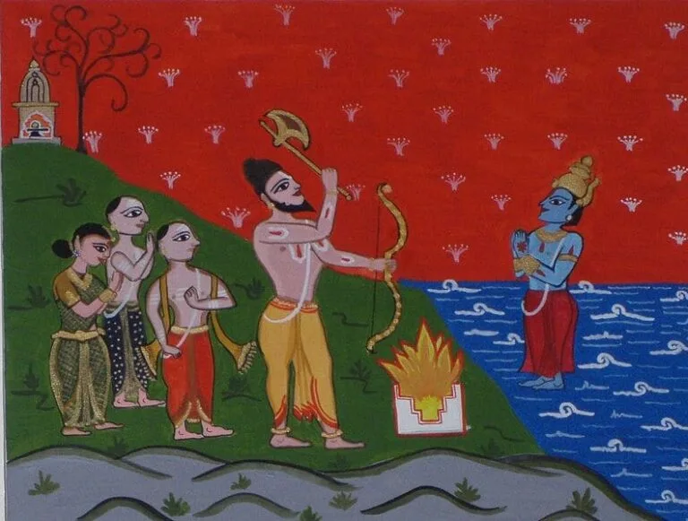 Parashurama commanding Varuna to recede SculpturePedia SculpturePedia Parashurama commanding Varuna to recede
