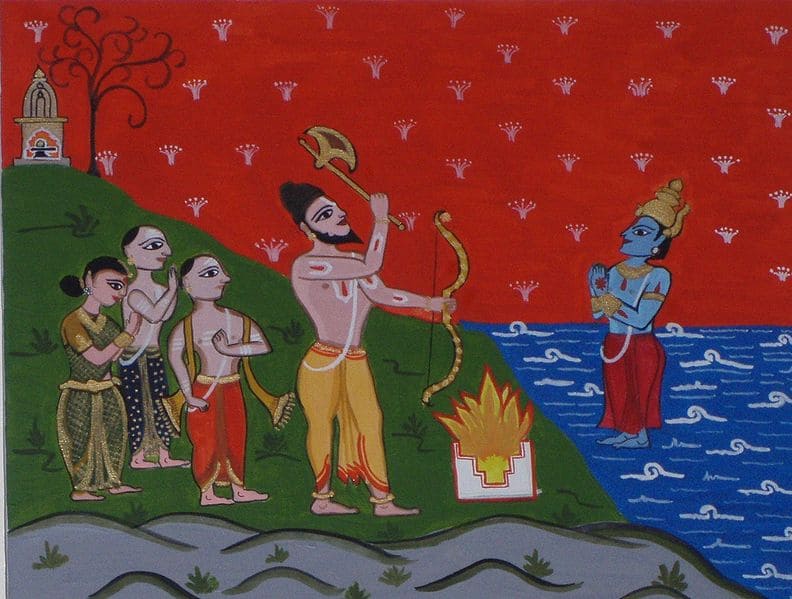 Parashurama commanding Varuna to recede