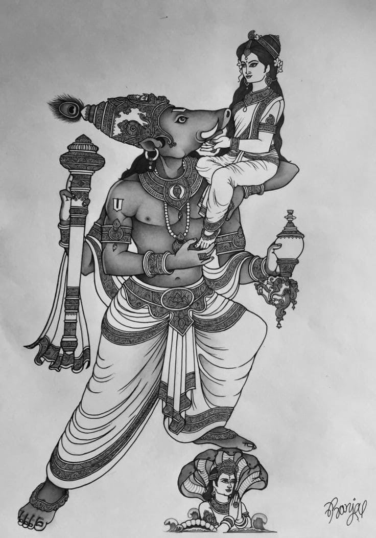 Varaha with Bhumi SculpturePedia Varaha with Bhumi